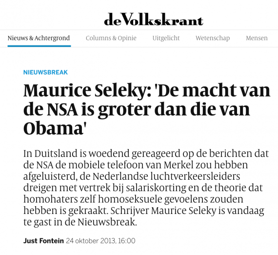 Interview in De Volkskrant